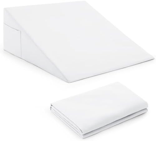 Horbaunal White Wedge Pillow Cover with Zipper Side Pockets