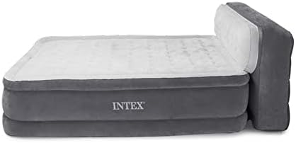 Intex Dura-Beam Ultra Plush Air Mattress with Headboard Queen Gray