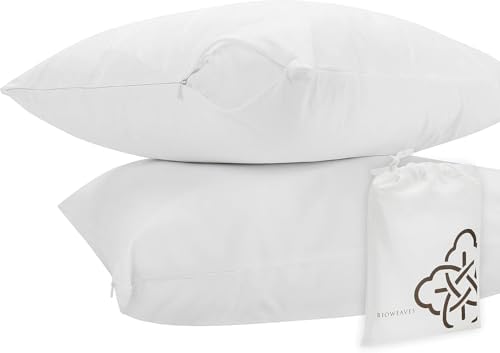 BIOWEAVES Organic Cotton Pillow Protectors 2-Pack 18 x 18