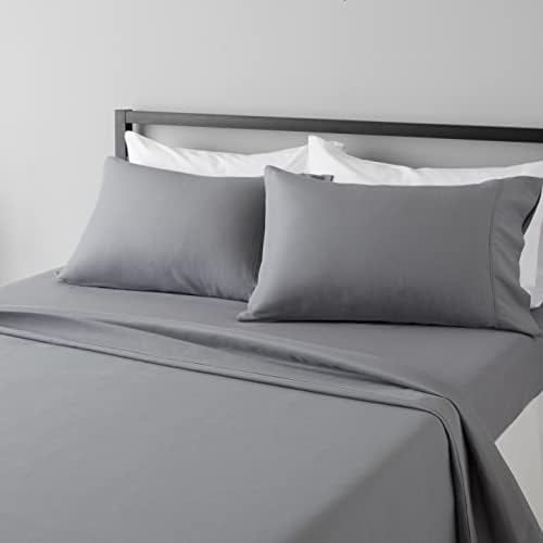 RoverBedding Egyptian Cotton Queen Sheet Set - 800 Thread Count Dark Grey Soft Breathable