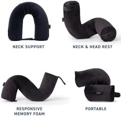 Brookstone Free Form Travel Pillow - Lightweight Memory Foam Neck Support