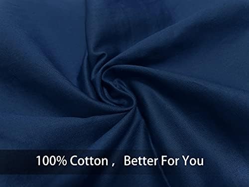 iMaylex Soft Egyptian Cotton Zipper Pillowcase Set of 2 Navy Blue Standard 20x26