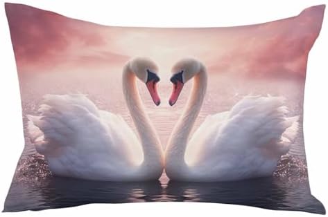 Waterproof Pillow Protector 2 Pack Love Swan Heart Design