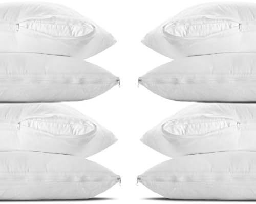 Mastertex Queen Pillow Covers 2 Pack - Zipper Allergy Protector