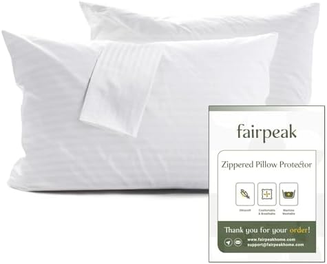 Fairpeak Pillow Covers with Zipper 20x26 2 Pack