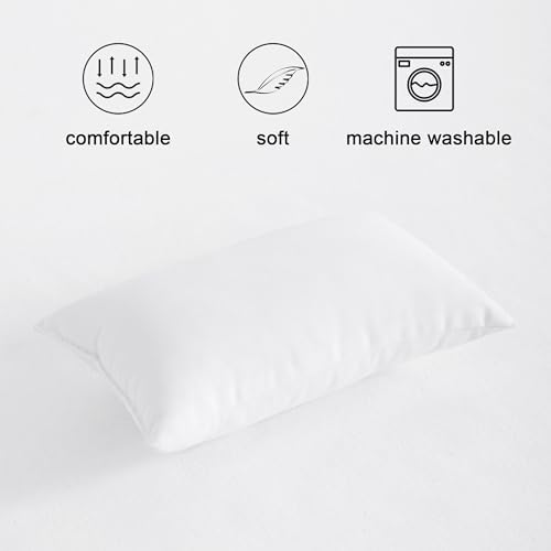 FLXXIE 2 Pack Microfiber Travel Pillows White 11x7 Inches