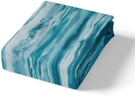 Manfei Modern Simple Blue Stripes Fitted Sheet Set with Pillowcase