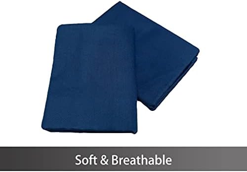 iMaylex Soft Egyptian Cotton Zipper Pillowcase Set of 2 Navy Blue Standard 20x26