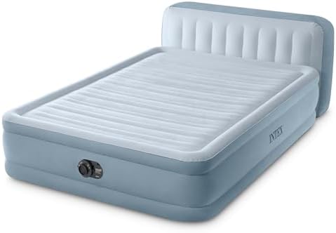 Intex Dura-Beam Deluxe Plush Air Mattress with Headboard Queen 600lb
