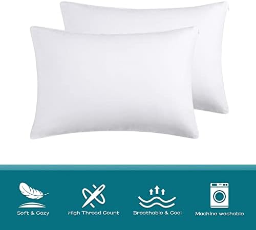 100 Cotton Zippered Pillow Cases Set of 2