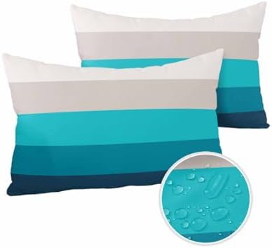 Waterproof Pillow Protector 2 Pack with Turquoise Gradient Design