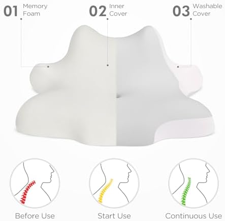 ByNaRIX Cervical Pillow with Cooling Silk Case 1