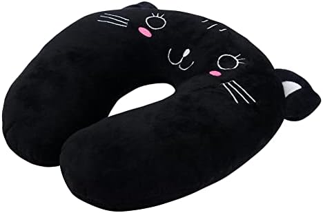 EKDJKK Travel Pillow for Kids Black Cat