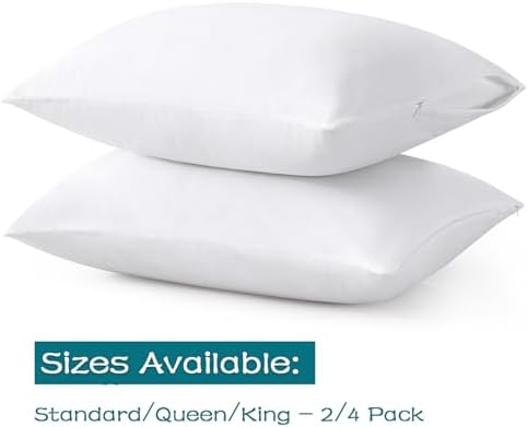 100 Cotton Zippered Pillow Cases Set of 2