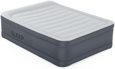 SleepLux Tough Guard Queen Air Mattress 22 with Pump and Snugable Top