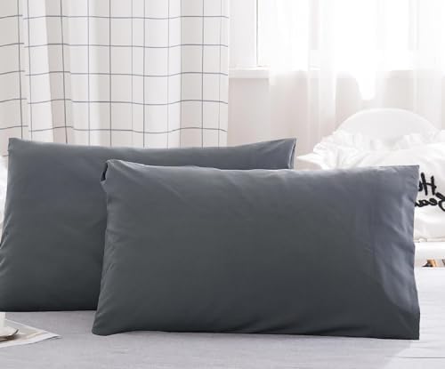 Junn Shenn 2 Pack Microfiber Pillowcases 20x26 Grey