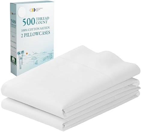 California Design Den 500 TC Cotton Sateen Pillowcases Set of 2 King