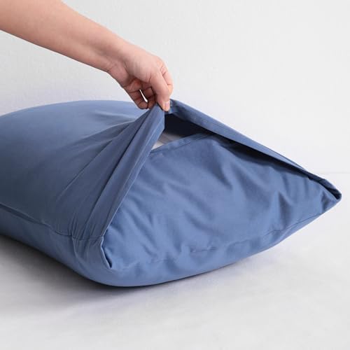 NTBAY Queen Cotton Pillowcases Set of 2 Denim Blue