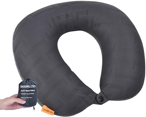 TREKOLOGY Inflatable Travel Neck Pillow for Airplanes