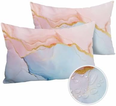 Waterproof Pillow Protectors 2 Pack with Zipper Ombre Pattern