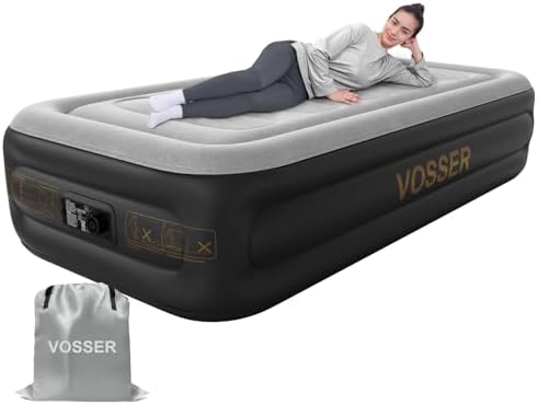 VOSSER Twin Air Mattress with Built-In Pump and Storage Bag