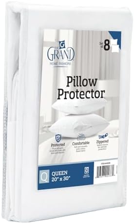 Mastertex Queen Pillow Covers 2 Pack - Zipper Allergy Protector