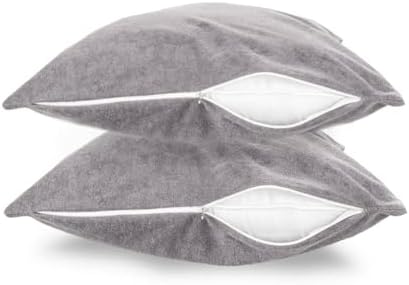 Wakefit Waterproof Terry Cotton Pillow Protectors Set of 2 Grey