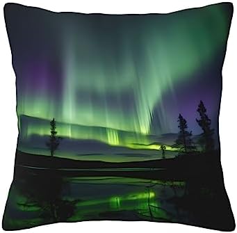 Ogniwo Dark Northern Lights Throw Pillow 12x12 Inch