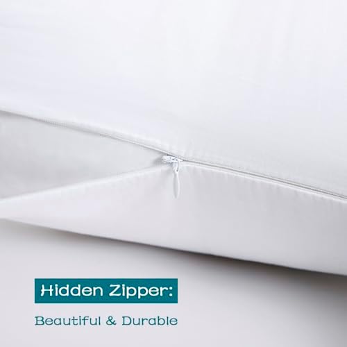 100 Cotton Zippered Pillow Cases Set of 2