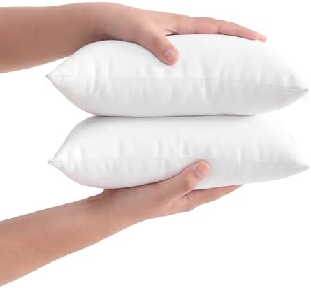 FLXXIE 2 Pack Microfiber Travel Pillows White 11x7 Inches