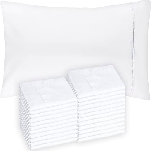 Glarea 24-Pack White Pillow Cases Queen Size