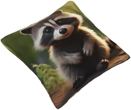 Ogniwo Cute Raccoon Throw Pillow 12x12 Inch 1