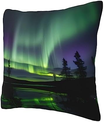 Ogniwo Dark Northern Lights Throw Pillow 12x12 Inch