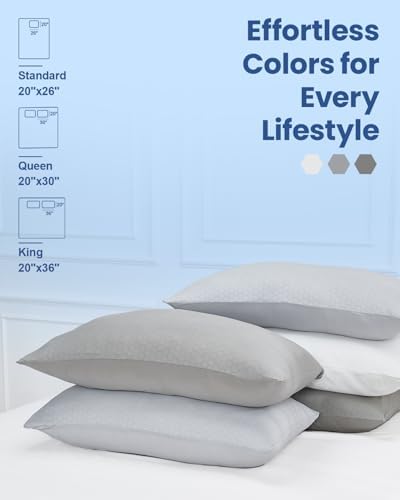 Cooling Pillow Case Set of 2 with Double Sided Cold Tech