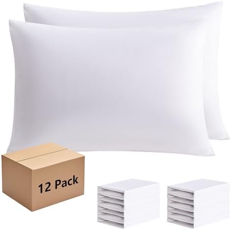 CULVE White Pillowcases 12-Pack 20x26 Envelope Closure