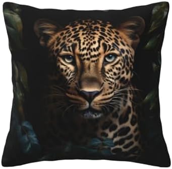 Ogniwo Leopard Print Throw Pillow 12x12 Inch