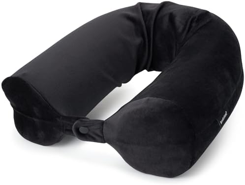 Brookstone Free Form Travel Pillow - Lightweight Memory Foam Neck Support