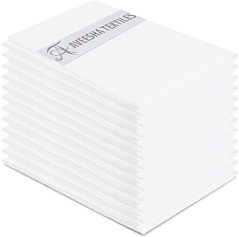 Aveesha 12 Pack White Pillowcases - 180 Thread Count Percale