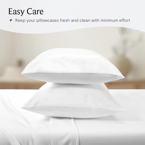 LuxClub Collection Pillowcases 2 Pack - White StandardQueen