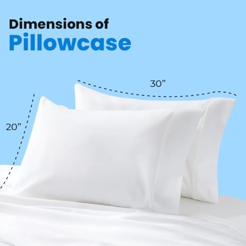 Avalon Bedding Standard White Pillowcases Set of 4