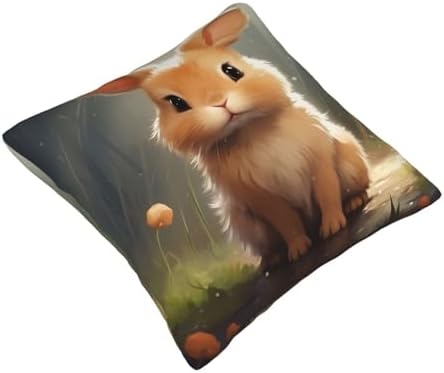 Cute Bunny Throw Pillow 12x12 Inch