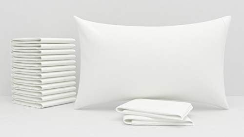 Aveesha 12 Pack White Pillowcases - 180 Thread Count Percale