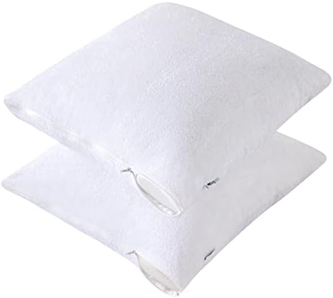Kingnex Waterproof Feather Proof Pillow Protectors 16x16 Pack of 2 1
