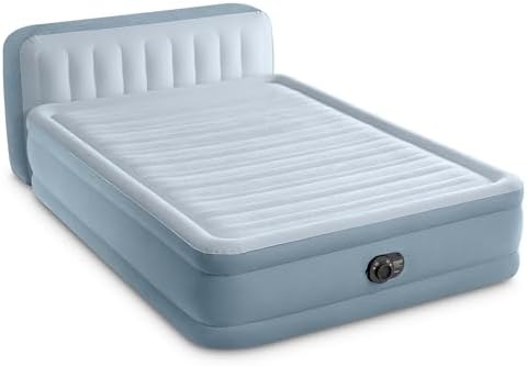Intex Dura-Beam Deluxe Plush Air Mattress with Headboard Queen 600lb