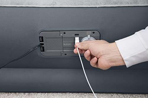 SleepLux Queen Air Mattress with Headboard and USB Charger
