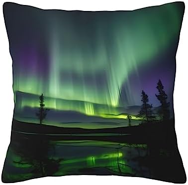 Ogniwo Dark Northern Lights Throw Pillow 12x12 Inch