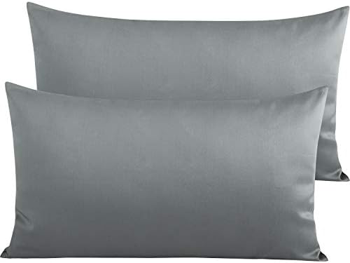NTBAY Egyptian Cotton Pillowcases Set of 2 - 20x36 Dark Grey
