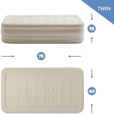 Simpli Comfy 18 Inch Raised Twin Inflatable Mattress