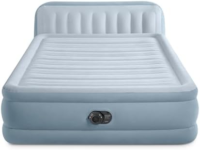 Intex Dura-Beam Deluxe Plush Air Mattress with Headboard Queen 600lb