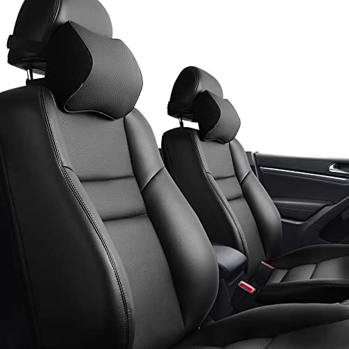 Aukee Car Headrest Pillow Pack of 2 Black